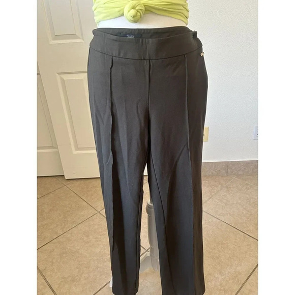 tahari womens pants green size 4 zipper on the side flat front - Picture 2 of 12